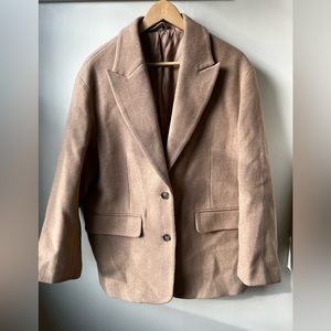 & OTHER STORIES Oversized Blazer Manteco Wool Italy Neutral Lined Cozy 10